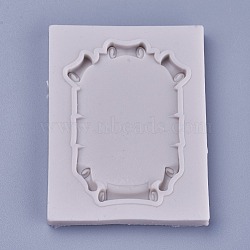 Food Grade Silicone Molds, Fondant Molds, For DIY Cake Decoration, Chocolate, Candy, UV Resin & Epoxy Resin Jewelry Making, Europe Type Frame, Light Grey, 77x60x6mm(DIY-L019-016B)