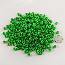 Resin Beads, Barrel, Green, 9x6mm, Hole: 4mm, about 1764pcs/490g(RESI-WH0024-44A)