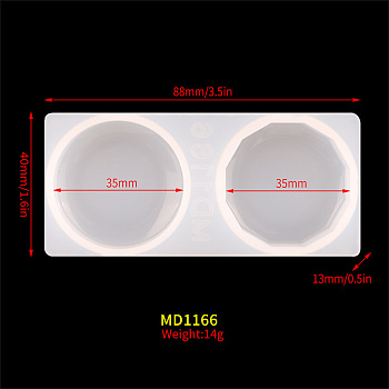 DIY Food Grade Silicone Molds, Resin Casting Molds, for UV Resin, Epoxy Resin Crfat Making, Flat Round & Polygon, 40x88x13mm, Inner Diameter: 35mm