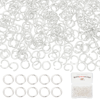 300Pcs 304 Stainless Steel Jump Rings, Open Jump Rings, Round Ring, Silver, 20 Gauge, 6x0.8mm, Inner Diameter: 4.5mm