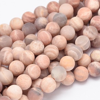 Round Natural Sunstone Beads Strands, 10mm, Hole: 1mm, about 38pcs/strand, 15.5 inch