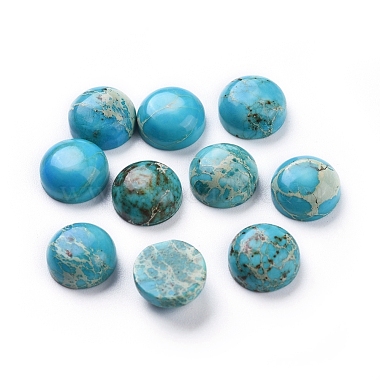 8mm Turquoise Half Round Imperial Jasper Cabochons