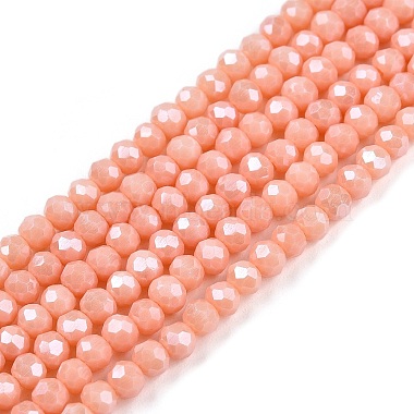 Misty Rose Rondelle Glass Beads