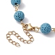 Fabrication de bracelets en chaîne de perles rondes en pierre de lave naturelle teinte(AJEW-JB01206)-4
