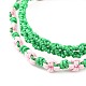 2Pcs 2 Colors Peach Blossom Braided Cord Bracelet(BJEW-JB07610-04)-4