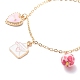 Word Love Heart Butterfly Alloy Enamel Charms Bracelet with Resin Beads(BJEW-JB08677)-5