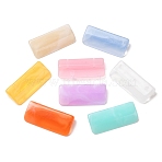 Two-Tone Imitation Gemstone Acrylic Beads, Rectangle, Mixed Color, 37x17x2mm, Hole: 2mm, about 160pcs/500g(AC-CBA7B05-25)