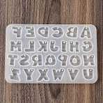 Silicone Pendant Molds, Resin Casting Molds, Alphabet, White, 100x142x5.5mm, Hole: 1.7mm(SENE-M003-04B)
