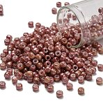 TOHO 6/0 Round Beads, Japanese Seed Beads, (1201) Opaque Beige Pink Marbled, 4mm, Hole: 1.5mm, about 168pcs/10g(X-SEED-TR06-1201)