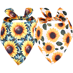 2Pcs 2 Styles Polyester Dog Bandana, for Dog Engagement Announcement, Wedding Photo Prop, Pet Scarf Accessories, Triangle, Flower, 680~730mm, 1pc/style(AJEW-WH0456-004)