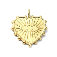 Ion Plating(IP) 304 Stainless Steel Pendants, Heart with Eye Charm, Real 18K Gold Plated, 18x15x1.5mm, Hole: 1.6mm(STAS-B058-31C)