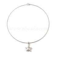 Brass Charm Necklace, Lead Free & Cadmium Free, Real 18K Gold Plated, Platinum, 6.50 inch(16.5cm)(BJEW-Q350-04A-P)