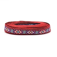 Ethnic Style Embroidery Polycotton Ribbons, Jacquard Ribbon, Tyrolean Ribbon, Garment Accessories, Rhombus Pattern, Colorful, 5/8 inch(17mm), 0.7mm thick, about 5yards/roll(OCOR-WH0066-31D)