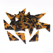 Cellulose Acetate(Resin) Pendants, Triangle, Goldenrod, 42.5x17.5x2.5mm, Hole: 1.5mm(KY-S127C-A301)