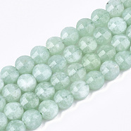 Natural Myanmar Jade/Burmese Jade Beads Strands, Faceted, Flat Round, 6~6.5x4~5mm, Hole: 1mm, about 61~67pcs/strand, 14.9 inch~15.1 inch(G-T108-48)