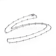 Tarnish Resistant 304 Stainless Steel Cable Chain Necklaces, Stainless Steel Color, 30.70 inch(78cm), beads: 2.5~3x1.5mm(NJEW-JN02352)