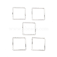 Brass Beads Frames, Cadmium Free & Lead Free, Square, 925 Sterling Silver Plated, 12x12x1mm(KK-M288-01S-D)