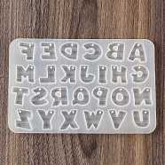 Silicone Pendant Molds, Resin Casting Molds, Alphabet, White, 100x142x5.5mm, Hole: 1.7mm(SENE-M003-04B)