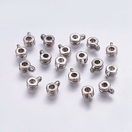 CCB Plastic Tube Bails, Loop Bails, Grooved, Column, Platinum, 9x6x4mm, Hole: 2mm, Inner Diameter: 3mm(CCB-G006-156P)