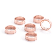 304 Stainless Steel Pendants & Linking Rings, Ring Shape, Rose Gold, 6.5x2mm(STAS-M289-01RG)