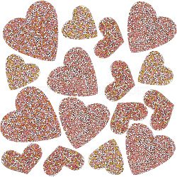 4 Styles Heart Hotfix Rhinestone Appliques, Resin Rhinestone, Colorful, 39~86.5x50~89x2~2.5mm, 16pcs/box(PATC-CP0001-02A)