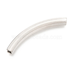 304 Stainless Steel Tube Beads, Curved Beads, Stainless Steel Color, 45x4x4mm, Hole: 2.5x2.5mm(X-STAS-I178-02A)