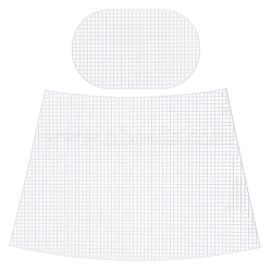 Plastic Canvas Sheets, Bucket Bag Template, for Yarn Crafting, Knit and Crochet Projects, Oval & Trapezoid, White, 203x127x1.5mm, 277x408x1.5mm, 3pc/set(DIY-WH0308-272)