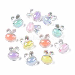 Transparent Acrylic Beads, Bead in Bead, Rabbit, AB Color, Mixed Color, 15.5x12x10mm, Hole: 2mm, about 450pcs/500g(TACR-S135-005)