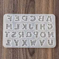 Silicone Pendant Molds, Resin Casting Molds, Alphabet, White, 100x142x5.5mm, Hole: 1.7mm(SENE-M003-04B)