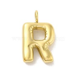 Ion Plating(IP) 304 Stainless Steel Pendants, Real 14K Gold Plated, Balloon Letter Charms, Bubble Puff Initial Charms, Letter R, 24x14.5x5mm, Hole: 4mm(STAS-K263-47G-R)