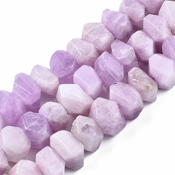 Natural Kunzite Beads Strands, Nuggets, Faceted, 10~13x9~11x6~8mm, Hole: 1.2mm, about 26~27pcs/strand, 7.48 inch(19cm)
