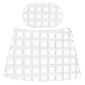 Plastic Canvas Sheets, Bucket Bag Template, for Yarn Crafting, Knit and Crochet Projects, Oval & Trapezoid, White, 203x127x1.5mm, 277x408x1.5mm, 3pc/set