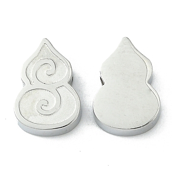304 Stainless Steel Beads, Gourd, Stainless Steel Color, 10.5x7.5x2.8mm, Hole: 1.4mm