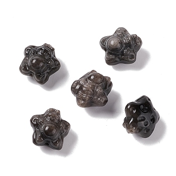 Natural Silver Obsidian Beads, Star, 16x15~15.5x10.5mm, Hole: 1.7mm