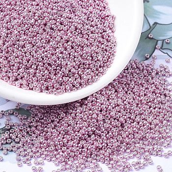 MIYUKI Round Rocailles Beads, Japanese Seed Beads, 11/0, (RR1061) Galvanized Raspberry, 11/0, 2x1.3mm, Hole: 0.8mm, about 50000pcs/pound