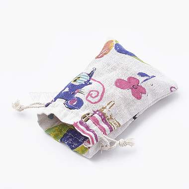 Chaton polycoton (coton polyester) pochettes d'emballage sacs à cordon(ABAG-T006-A08)-5