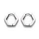 304 Stainless Steel Hexagon Huggie Hoop Earrings(STAS-J033-03A-P)-1