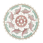 Polyester Lace Table Mat, Flower, Pink, 285x1.5mm(AJEW-TADJ0001-21A)