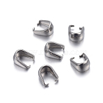 Tarnish Resistant 304 Stainless Steel Snap on Bails, Stainless Steel Color, 7x6x4mm, Pin: 1mm(STAS-P223-04P)