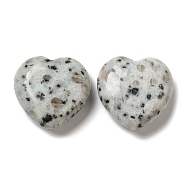 Natural Sesame Jasper Healing Stones, Heart Love Stones, Pocket Palm Stones for Reiki Ealancing, 30x30x11.5~12.5mm(G-G020-01N)