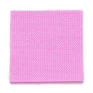 DIY Sweater Stitch Texture Food Grade Silicone Molds, Fondant Impression Mat Mold, for Cupcake Cake Decoration, Rectangle with Wave Pattern, Hot Pink, 100x100x6mm(DIY-B034-03)