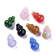 Natural Jade Bead, Dyed, DIY for Pendants Making, Gourd/Calabash, Mixed Color, 20x12.5x12.5mm, Hole: 1.6mm(G-Z009-03)