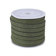 Faux Suede Cord, Faux Suede Lace, Olive, 4x1.5mm, about 5.46 yards(5m)/roll(X-LW-R003-4mm-1138)