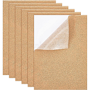 Self-Adhesive Cork Sheets, Rectangle Coaster Cork Backing Sheets for Wall Decoration, Party, BurlyWood, 29.7x21x0.4cm(DIY-BC0011-83)