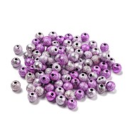 Spray Painted Acrylic Beads, Matte Style, Round, Orchid, 6x5.5mm, Hole: 1.6mm(ACRP-XCP0001-02)