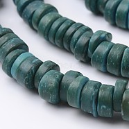 Dyed Natural Coconut Disc Bead Strands, Cadet Blue, 9x2~6mm, Hole: 3mm, about 108pcs/strand, 15.7 inch(COCB-O003-07J)