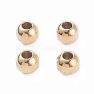 Ion Plating(IP) Textured 304 Stainless Steel Beads, Round, Rose Gold, 8mm, Hole: 3.5mm(STAS-P306-01C-G)
