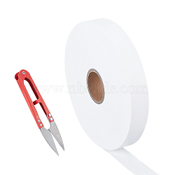 Blank Sewing Cloth Labels, with Stainless-Steel Scissor, White, 1 inch(25mm), 200m/roll(OCOR-FG0001-09A)