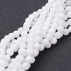 Natural White Jade Beads Strands, Dyed & Heated, Round, White, 6mm, Hole: 0.8mm, about 68pcs/strand, 15 inch(X-GSR6mmC067)