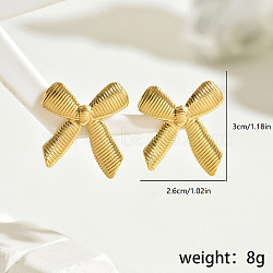 Vintage Stainless Steel Butterfly Earrings for Women, Golden, 30x26mm(TC1733)